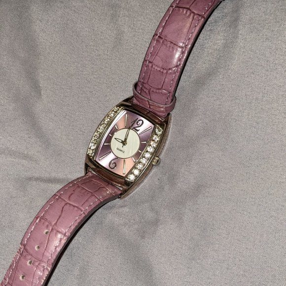 Retro Quartz Birthstone Watch Leather Band Black Pink Red Purple Yellow Blue - Picture 10 of 14